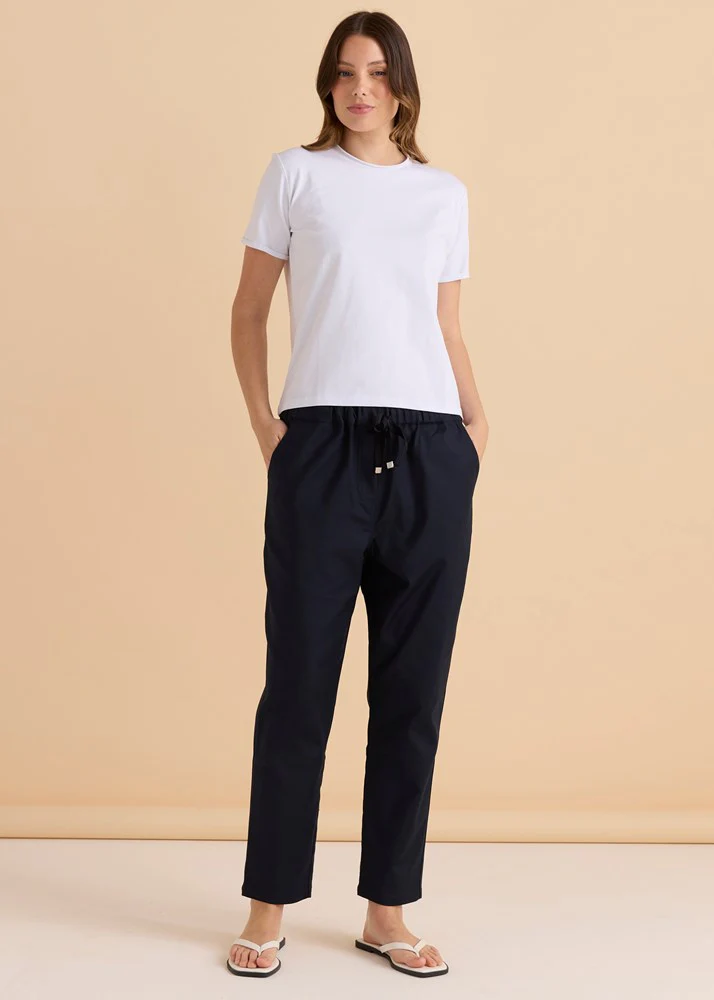 Cotton Slim Fit Tee - White - Image 2