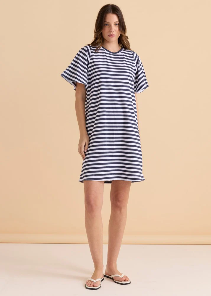 Darcy Dress - Navy Stripe