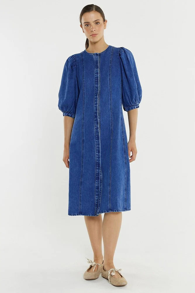 Elijah Midi Denim Dress - Image 2