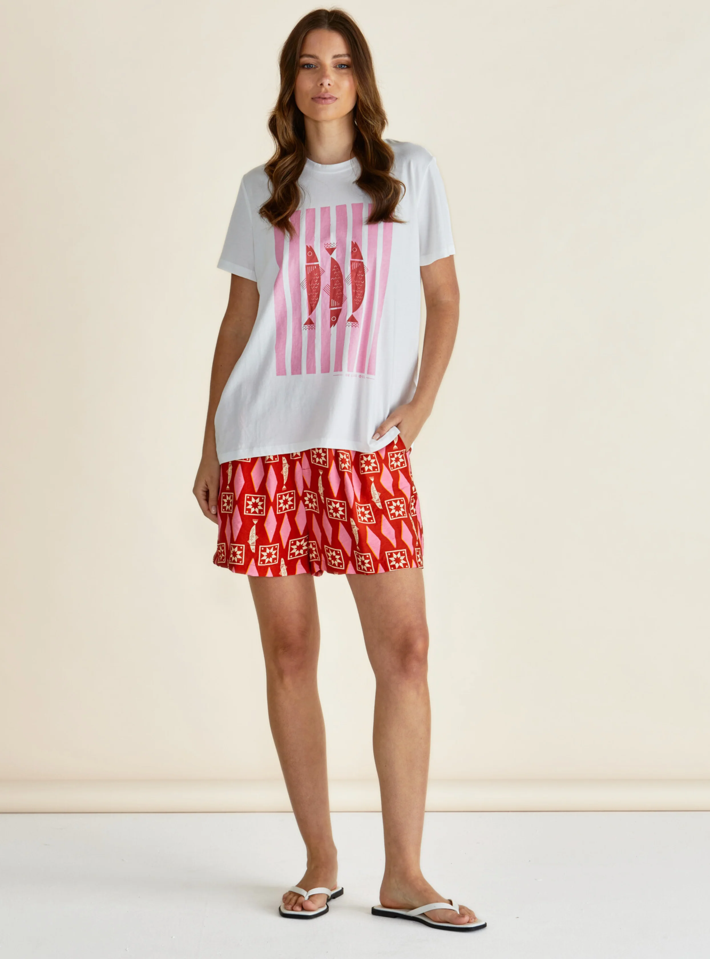 ELLIA CREW TEE - Sardinia Print - Image 4