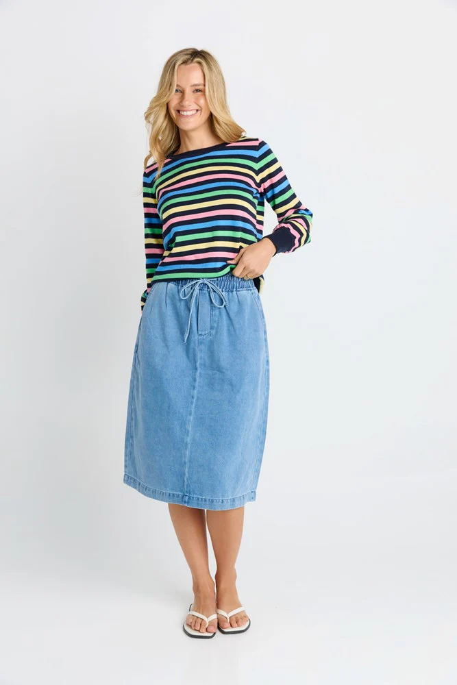 Quinn Cotton Skirt - Blue Medium