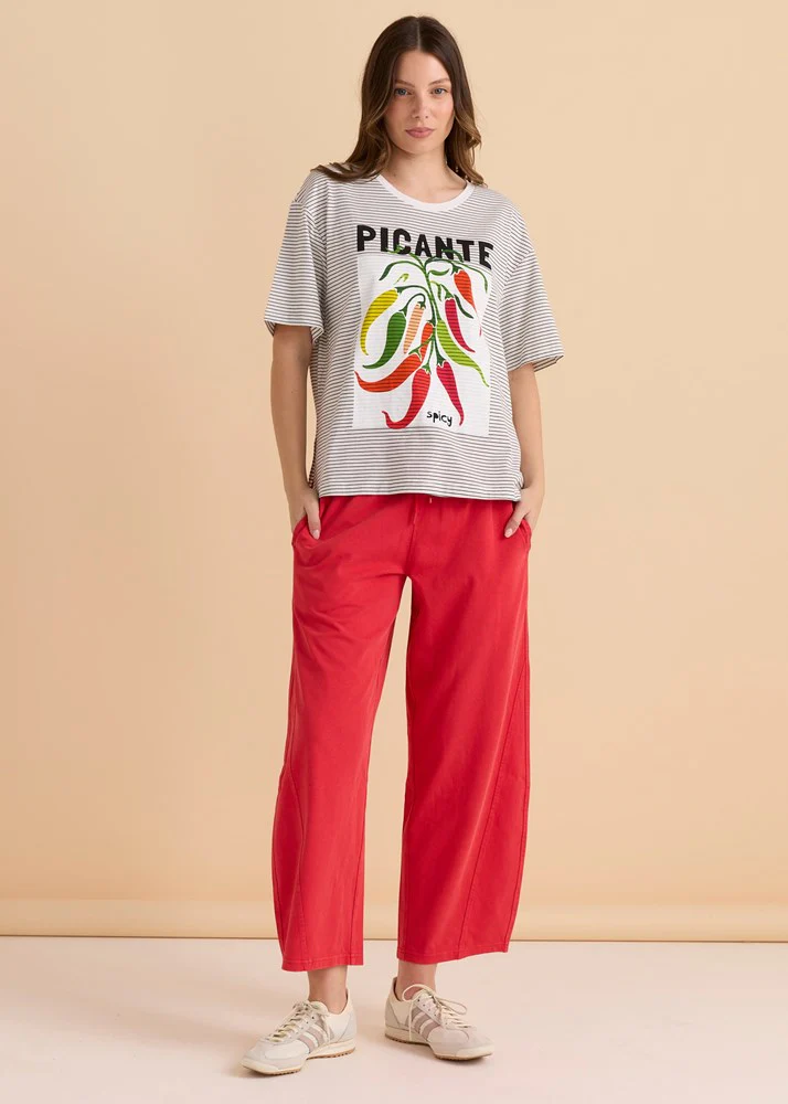 Relax Boxy Tee - Chilli Print - Image 2